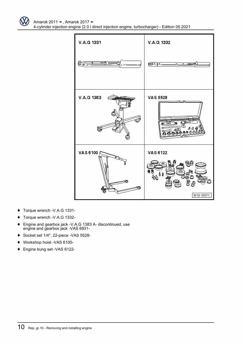 Examplepage for repair manual 4-cylinder injection engine (2.0 l direct injection engine, turbocharger)