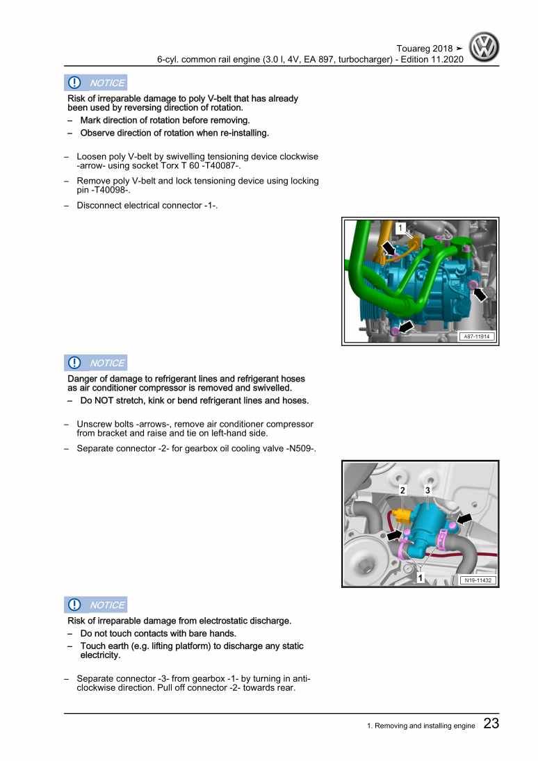Examplepage for repair manual 2 6-cyl. common rail engine (3.0 l, 4V, EA 897, turbocharger)