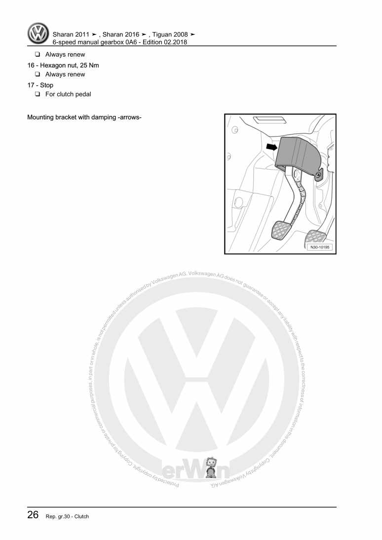 Examplepage for repair manual 2 6-speed manual gearbox 0A6