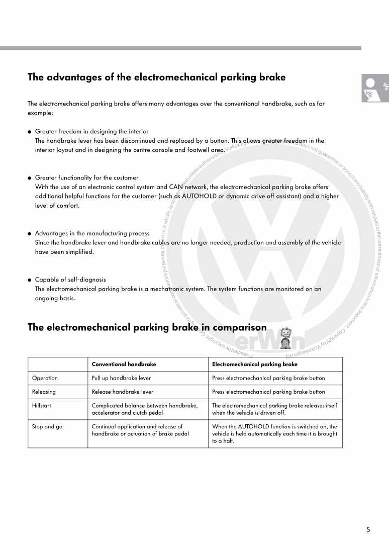 Examplepage for repair manual 2 Nr. 346: The electromechanical parking brake