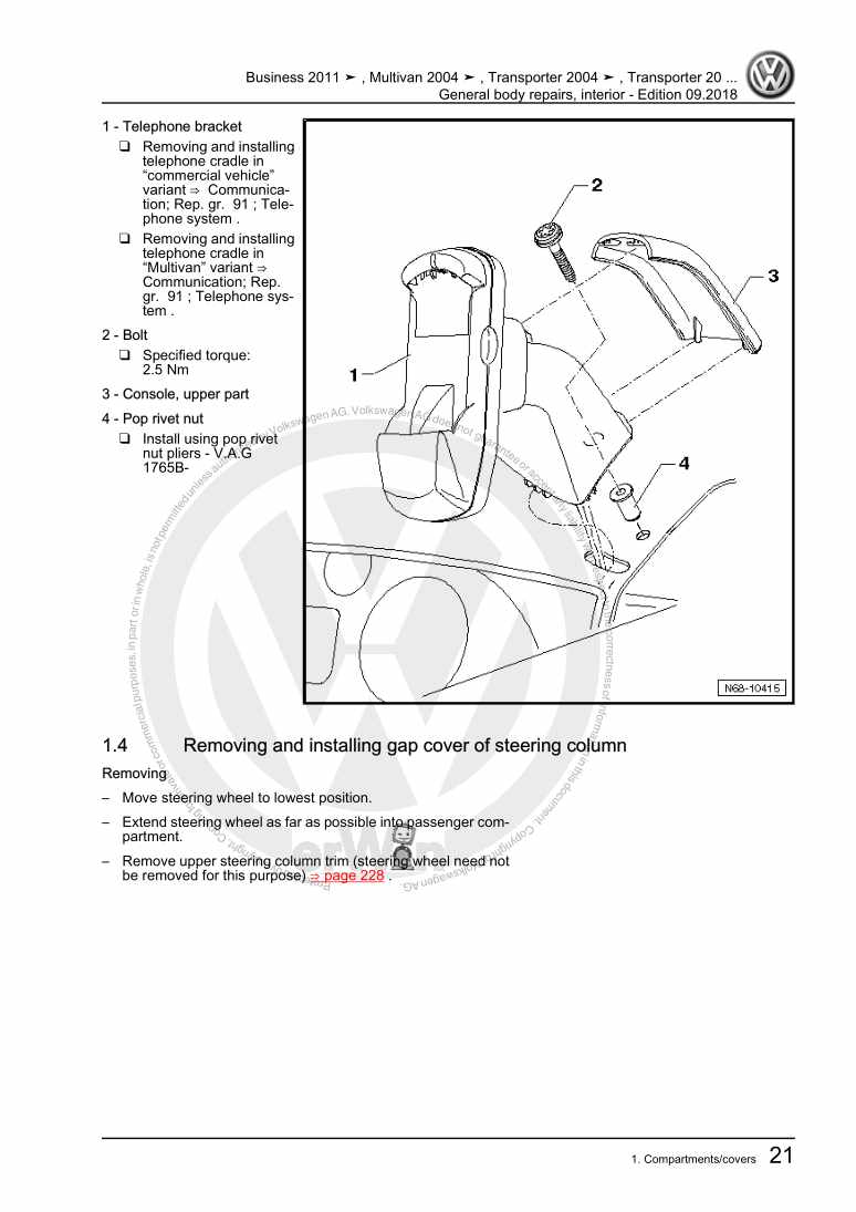 Examplepage for repair manual 2 General body repairs, interior