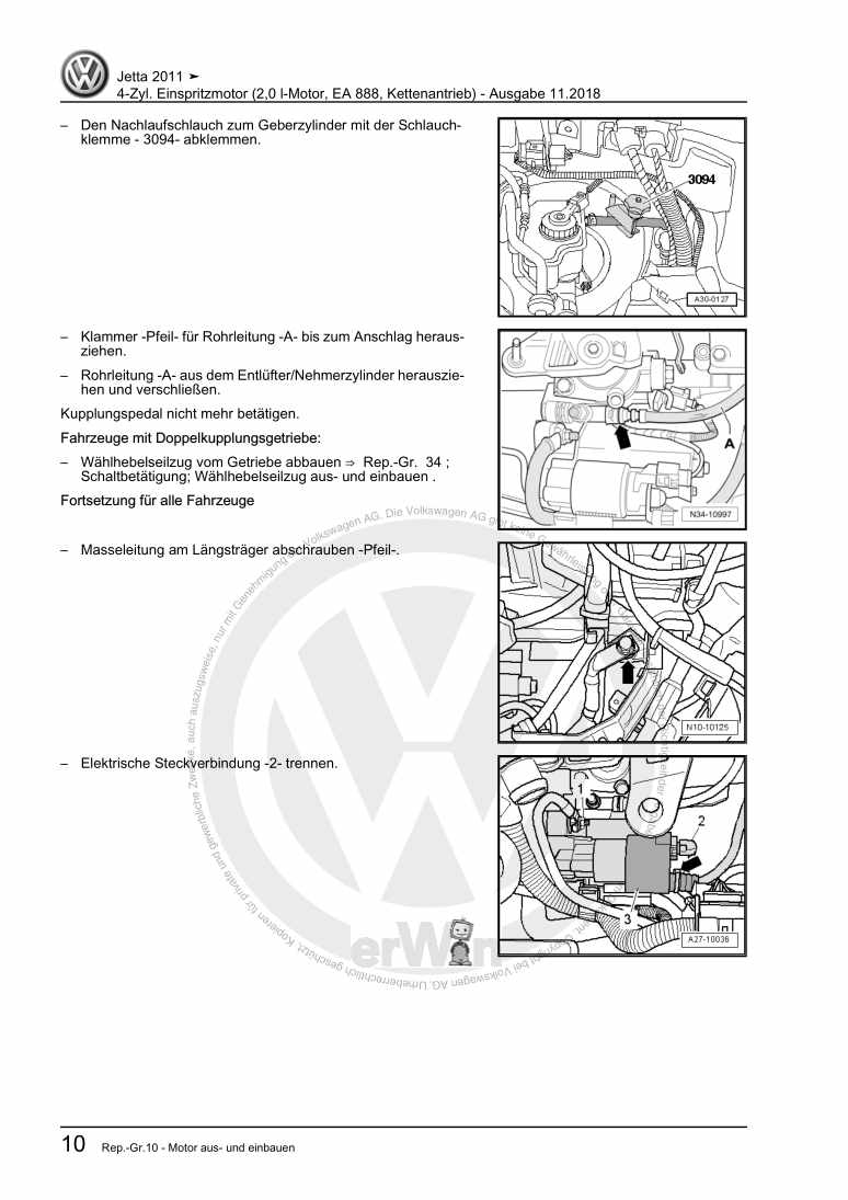 Examplepage for repair manual 3 4-Zyl. Einspritzmotor (2,0 l-Motor, EA 888, Kettenantrieb)