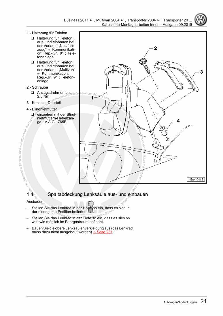 Examplepage for repair manual 2 Karosserie-Montagearbeiten Innen